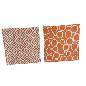 Pillow Covers Geometric Circle Pillowcase Orange White 19" square set of 2